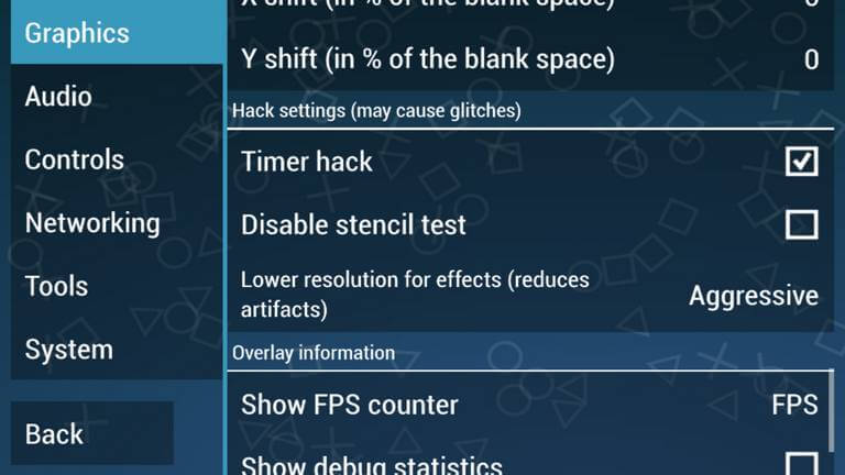 PPSSPP Hack Settings