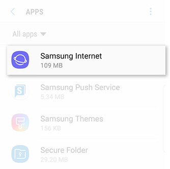 Clear App Cache Galaxy J8: Select App