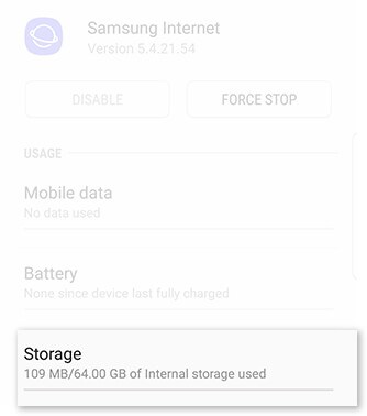 Clear App cache: Select Storage
