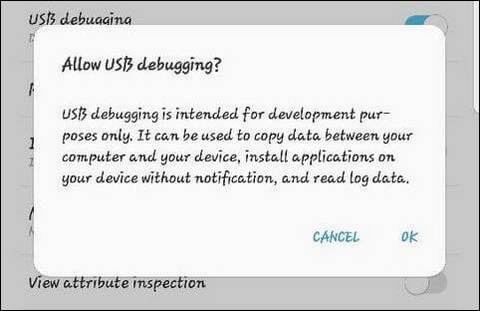 Enabled USB Debugging on Samsung Galaxy J3