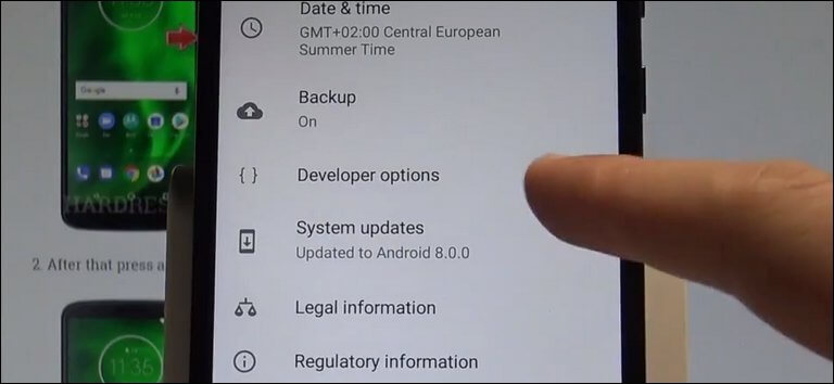 Enable Developer Options on Moto G6