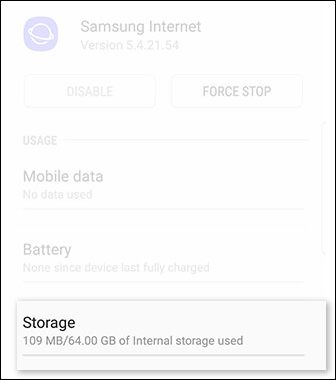 Tap Storage option to clear cache memory on Galaxy Note 9
