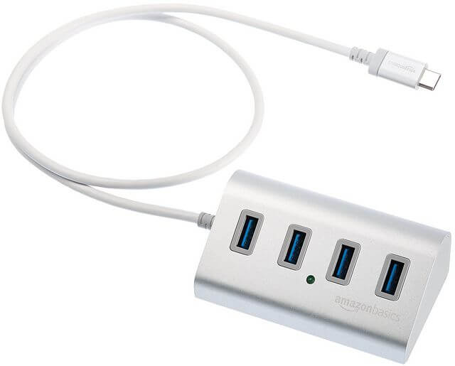 AmazonBasics USB 3.1 Type-C to 4-Port Aluminum Hub