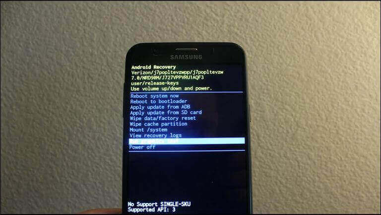 Entered recovery mode Samsung galaxy j2 core