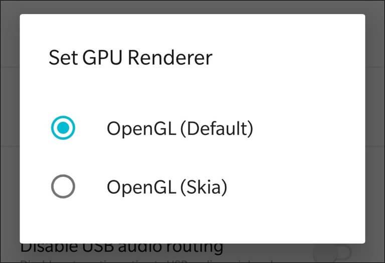 Switch SKIA-Renderer Galaxy Note 8