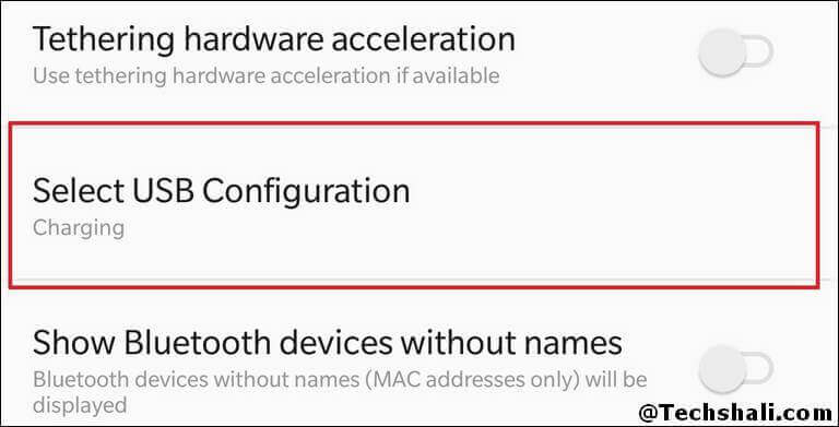Select the default USB Configuration