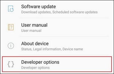enable Developer Options on Samsung Galaxy J4 Core