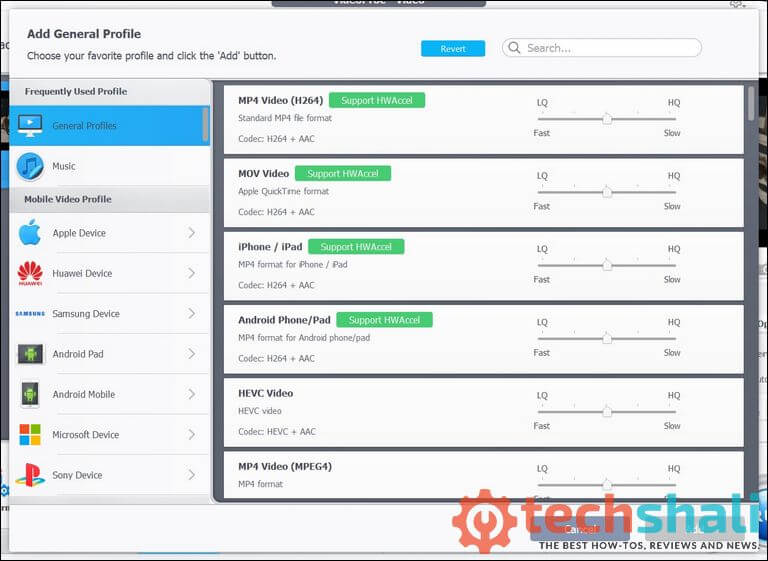 videoproc output video formats