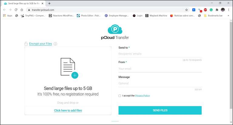 PCLOUD TRANSFER: SEND LARGE FILES FOR FREE UP TO 5GB OVER THE INTERNET