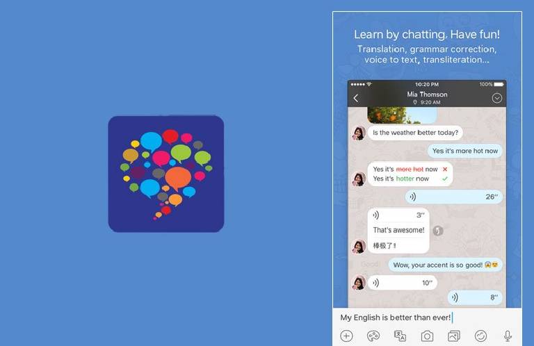 Spoken English with HelloTalk app