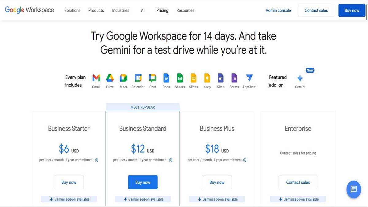 Google Workspace pricing