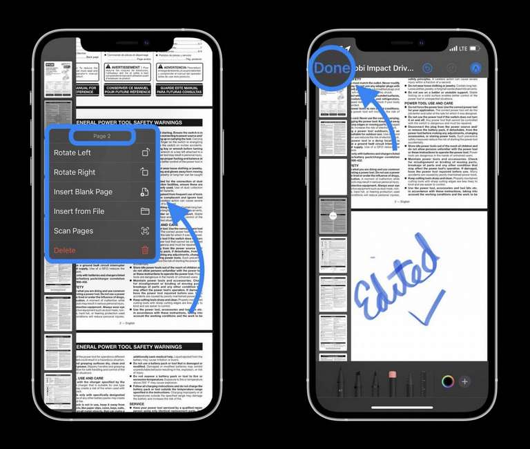 Edit PDF files on iPhone using Files App