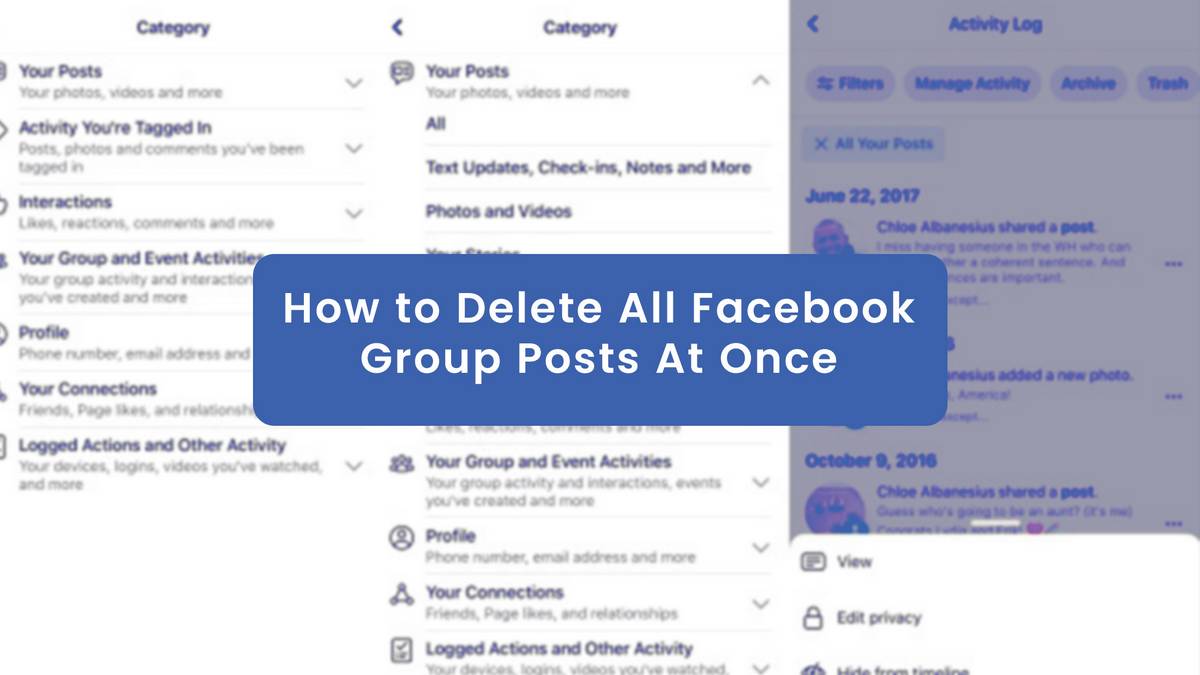 How to delete all posts in a Facebook group