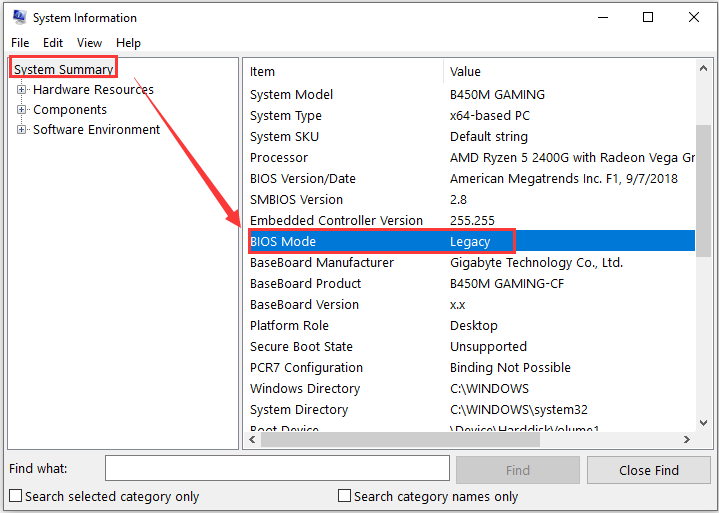 How to check if enabled UEFI or Legacy BIOS
