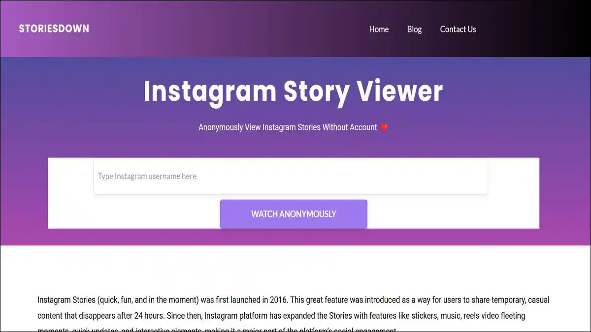 StoriesDown Anonymous Instagram Story Viewer