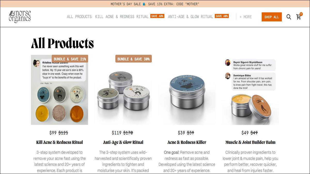 Norse Organics Product Range