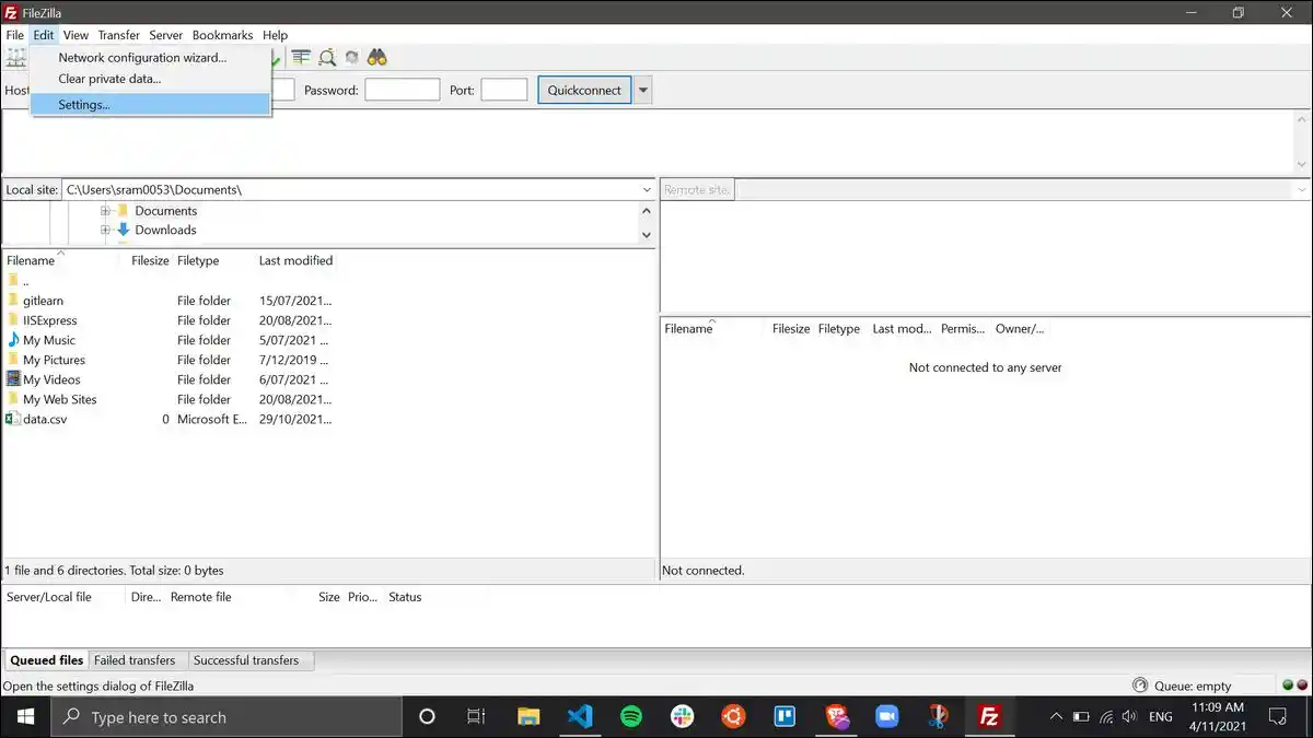 filezilla interface, and features