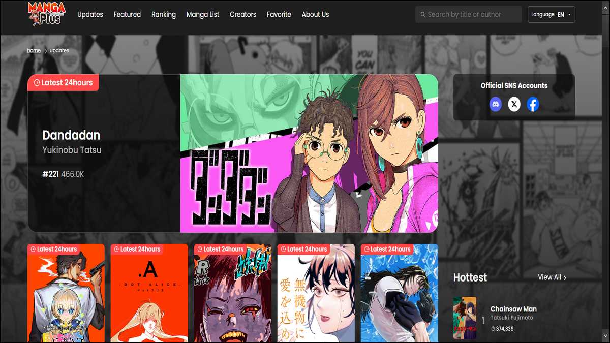 Manga Plus best for reading manga online for free.