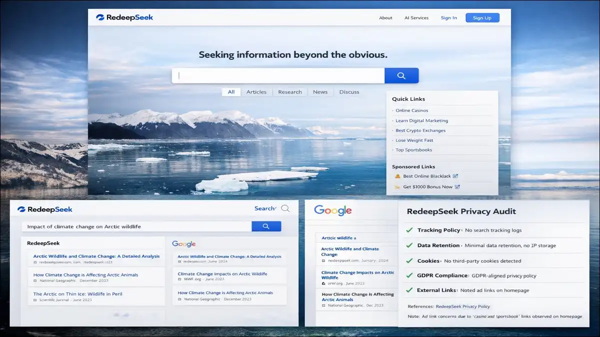 RedeepSeek is an AI-powered semantic search and discovery engine built for users who want cleaner results, fewer distractions, and stronger privacy controls.
