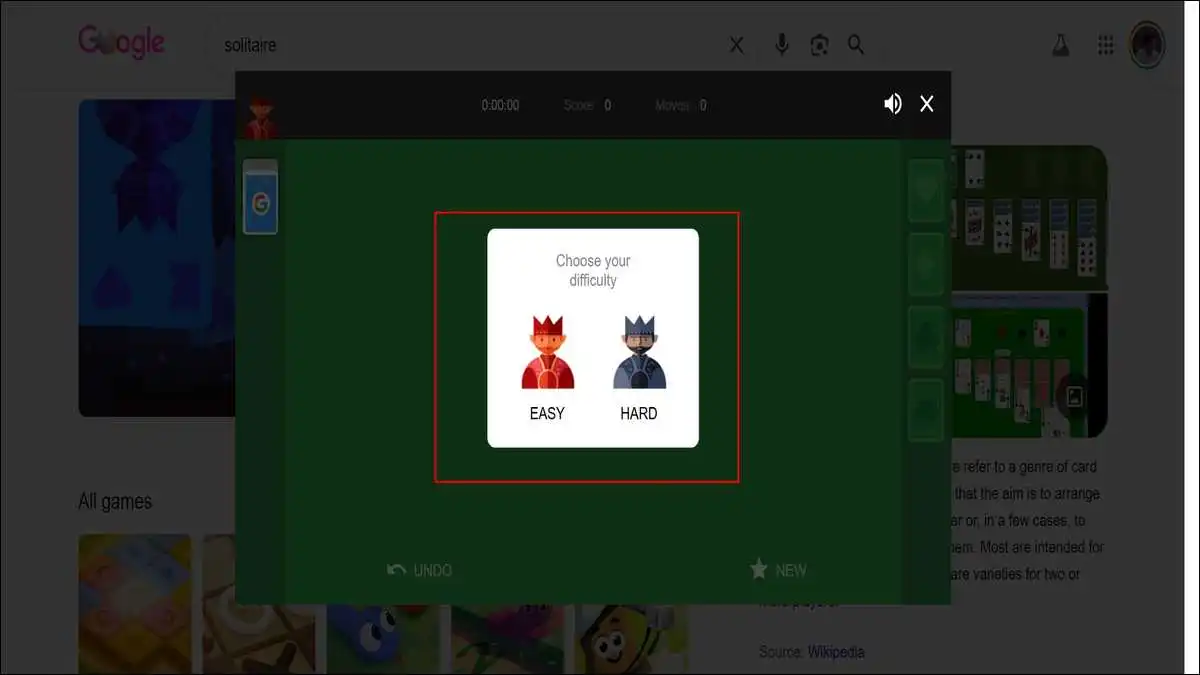 Google's solitaire game offers two modes, easy and hard. Let's know about them.