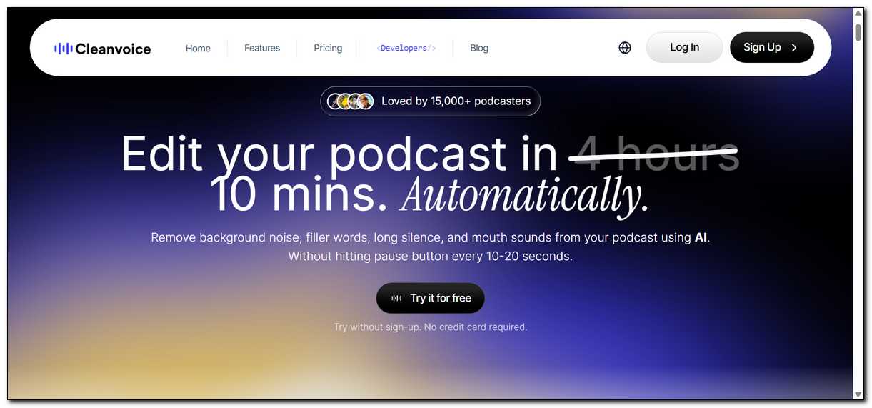 Cleanvoice AI: Works Best for Fast Automated Filler and Silence Removal