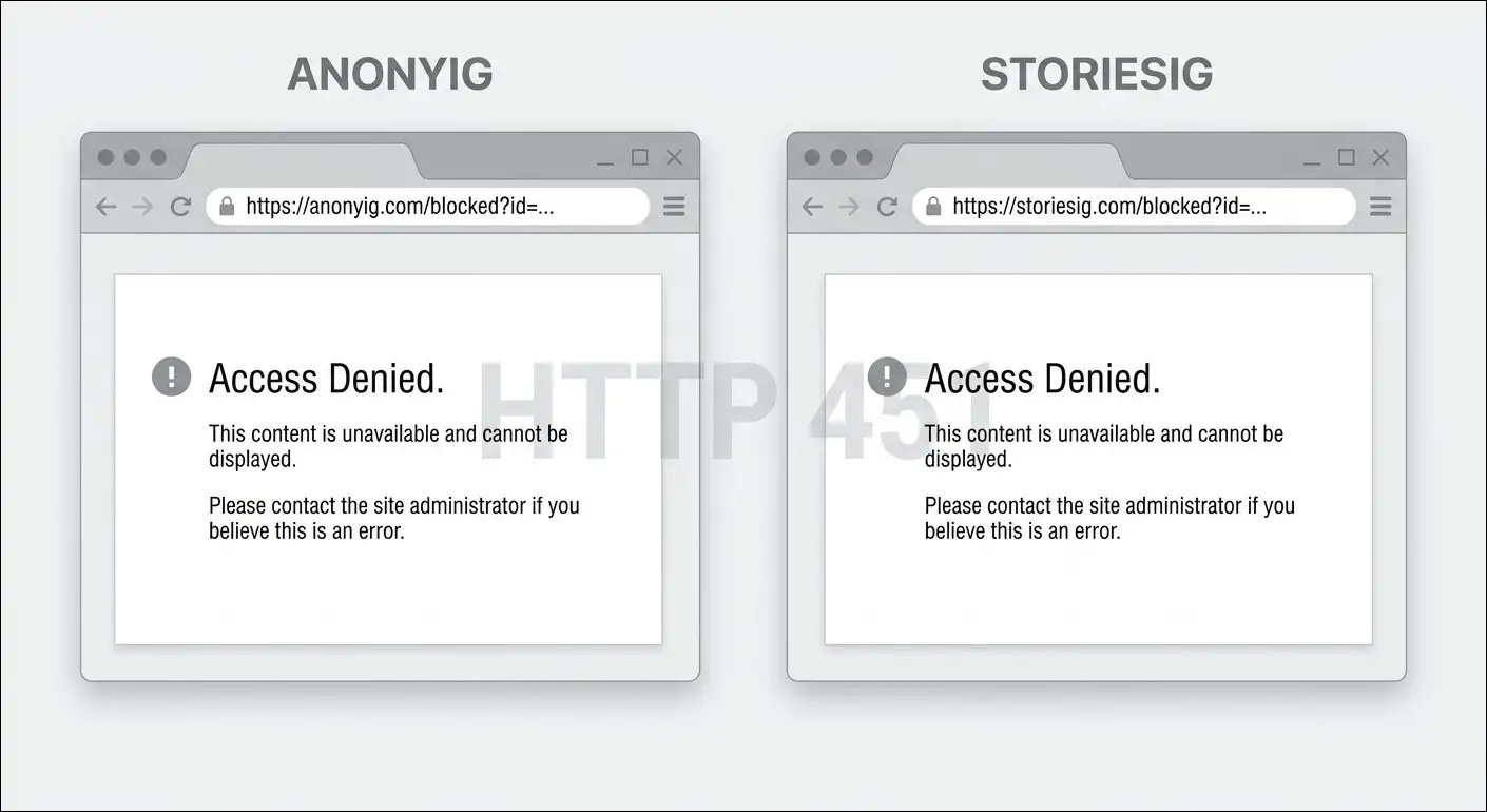 Identical HTTP 451 block pages from both tools