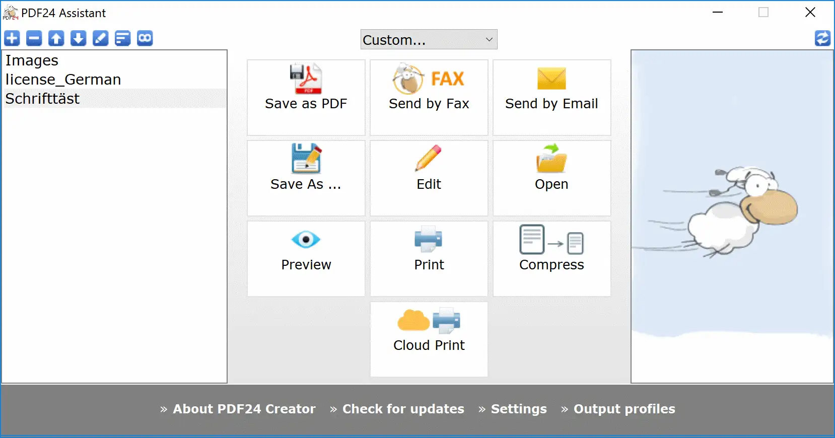 PDF24 Creator desktop tools for merging, converting, compressing, OCR, and PDF printing.